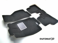 Ковры 3D ворсовые Euromat 3D ЛЮКС для Nissan Pathfinder 2014- (цвет Черный)