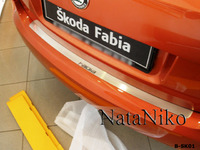 Накладки бампера без загиба Natanika для Skoda Fabia 2007- (5 дверей) B-SK01 (1 шт.)