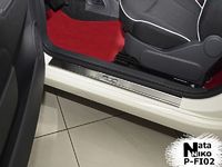 Накладки порогов Premium Natanika для Fiat 500 2007- P-FI02 (2 шт.)