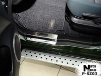 Накладки порогов Premium Natanika для Suzuki Grand Vitara 2005- (5 дверей) P-SZ03 (4 шт.)