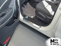 Накладки порогов Premium Natanika для Hyundai Grand Santa Fe 2013- P-HY21 (4 шт.)