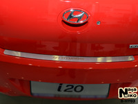 Накладки бампера без загиба Natanika для Hyundai i20 2008- B-HY03 (1 шт.)