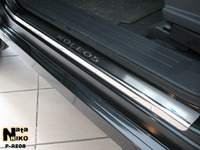 Накладки порогов Premium Natanika для Renault Koleos 2008- P-RE08 (4 шт.)