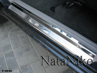 Накладки порогов Premium Natanika для Mitsubishi L-200 2006- P-MI06 (2 шт.)