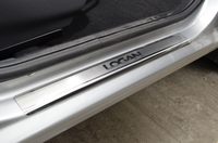 Накладки порогов Premium Natanika для Renault Logan 2010- (Combi) P-RE31 (4 шт.)