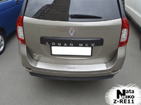 Накладки бампера с загибом Natanika для Renault Logan 2012- (Combi) Z-RE11 (1 шт.)