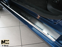Накладки порогов Premium Natanika для Renault Megane 2009- (Combi) P-RE17 (4 шт.)