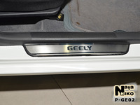 Накладки порогов Premium Natanika для Geely MK 2008- (седан) P-GE02 (4 шт.)