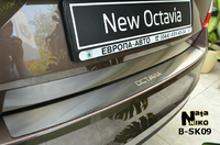 Накладки бампера без загиба Natanika для Skoda Octavia 2013- B-SK09 (1 шт.)