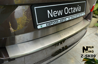 Накладки бампера с загибом Natanika для Skoda Octavia 2013- (5 дверей) Z-SK09 (1 шт.)
