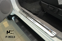 Накладки порогов Premium Natanika для Mitsubishi Pajero Sport 2011- P-MI13 (4 шт.)