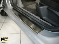 Накладки порогов Premium Natanika для Peugeot 407 2004- (5 дверей) P-PE14 (4 шт.)