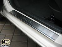 Накладки порогов Premium Natanika для KIA Picanto 2011- P-KI08 (4 шт.)