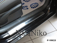 Накладки порогов Premium Natanika для Volkswagen Polo 2001-2009 (5 дверей) P-Volkswagen23 (4 шт.)