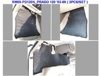 Ковры резиновые Rotex для Toyota Land Cruiser Prado 120 2003-2009 (цвет Черный)