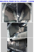 Ковры резиновые Rotex для Toyota Land Cruiser Prado 150 2009-2012 (цвет Черный)