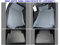 Ковры резиновые Rotex для Mercedes-Benz W204 2007- (цвет Черный)