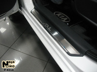 Накладки порогов Premium Natanika для KIA Soul 2009- P-KI14 (4 шт.)
