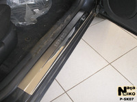 Накладки порогов Premium Natanika для Skoda Superb 2001-2008 P-SK07 (4 шт.)