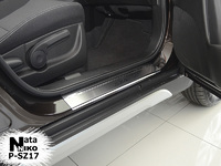 Накладки порогов Premium Natanika для Suzuki SX4 2014- (5 дверей) P-SZ17 (4 шт.)