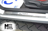 Накладки порогов Premium Natanika для Hyundai Veloster 2012- P-HY19 (3 шт.)