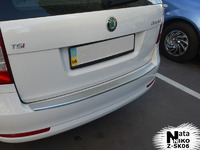 Накладки бампера с загибом Natanika для Skoda Octavia 2009- (Combi) Z-SK06 (1 шт.)