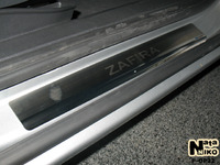 Накладки порогов Premium Natanika для Opel Zafira 2005- P-OP22 (4 шт.)