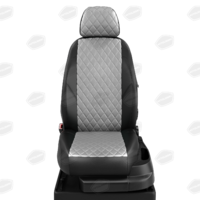 Авточехлы для Citroen Berlingo 2 с 2008-н.в. каблук 5 мест. Задние спинка и сиденье 40 на 60, 2- подлокотника, столики в передних спинках, 5-подголовников ЭК-07. Середина ПРОШИВКА РОМБ: экокожа с.-серая с перфорацией. Боковины: чёрная экокожа. Спинка: чёрная экокожа.