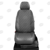 Авточехлы для Mazda Cx-5 с 2011-2015 джип Supreme. Второй ряд спинка и сиденье 40 на 20 на 40. Задний подлокотник отдельно, 5-подголовников  ЭК-20. Середина ПРОШИВКА РОМБ: экокожа т-серая с перфорацией. Боковины: т-серая экокожа. Спинка: т-серая экокожа