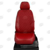 Авточехлы для Audi A4 В7 с 2004-2009г. седан, универсал Задняя спинка 40 на 60, сиденье единое, 2 надкрыльника, молния под задний подлокотник, 5 подголовников  ЭК-30. Середина ПРОШИВКА РОМБ: экокожа красная с перфорацией. Боковины: красная экокожа. Спинка: красная экокожа