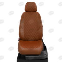 Авточехлы для Toyota Rav 4 с 2000-2006г. джип 2-выпуск. (XA20) 5-ти дверка. Задние спинка и сиденье 50 на 50, 4-подголовника ЭК-28. Середина ПРОШИВКА РОМБ: экокожа паприка с перфорацией. Боковины: паприка экокожа. Спинка: паприка экокожа