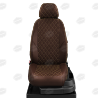 Авточехлы для Peugeot 308 с 2008-н.в. хэтчбек Задняя спинка и сиденье 40 на 60. Задний подлоконтик молния, 5-подголовников ЭК-29. Середина ПРОШИВКА РОМБ: экокожа шоколад с перфорацией. Боковины: шоколад экокожа. Спинка: шоколад экокожа.