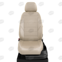 Авточехлы для Mitsubishi Lancer 10 с 2007-н.в. седан, хэтчбек Задняя спинка 40 на 60,сиденье единое. Задний подлокотник (молния), 2 надкрыльника, 5 подголовников  ЭК-25. Середина: экокожа кремовая с перфорацией. Боковины: кремовая экокожа. Спинка: кремовая экок